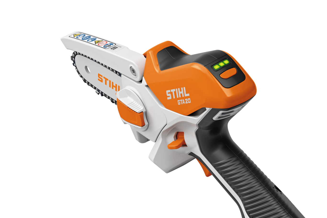 STIHL-Gehölzschneider-GTA20-Akkustand Produktbild STIHL Gehölzschneider GTA20 Ansicht oben-links
