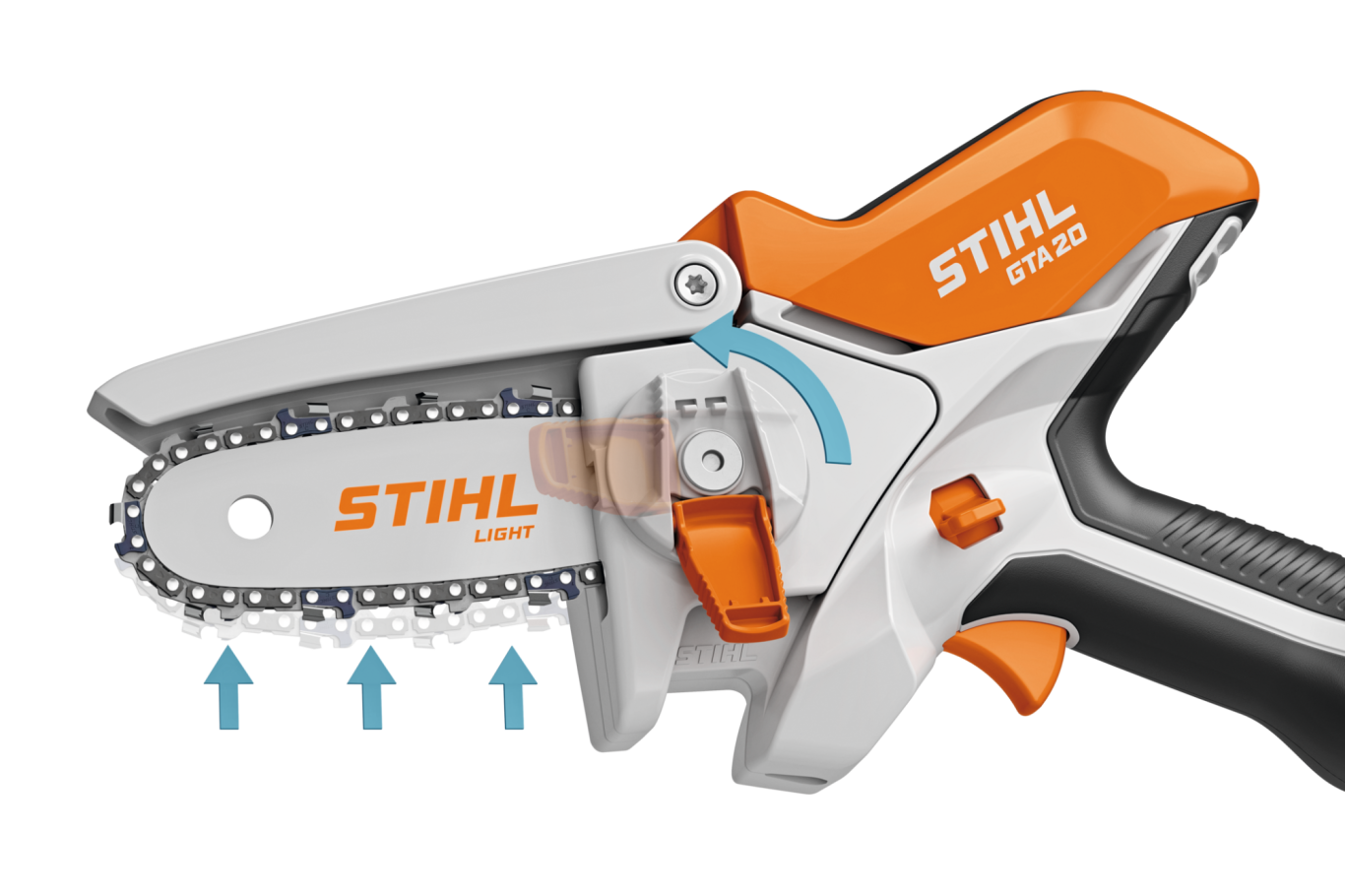 STIHL-Gehölzschneider-GTA20-Kettenspannung Produktbild STIHL Gehölzschneider GTA20 Ansicht Kettenspannung
